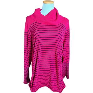 Womens The Avenue Striped Cowl Neck Sweater - Sz 22/24